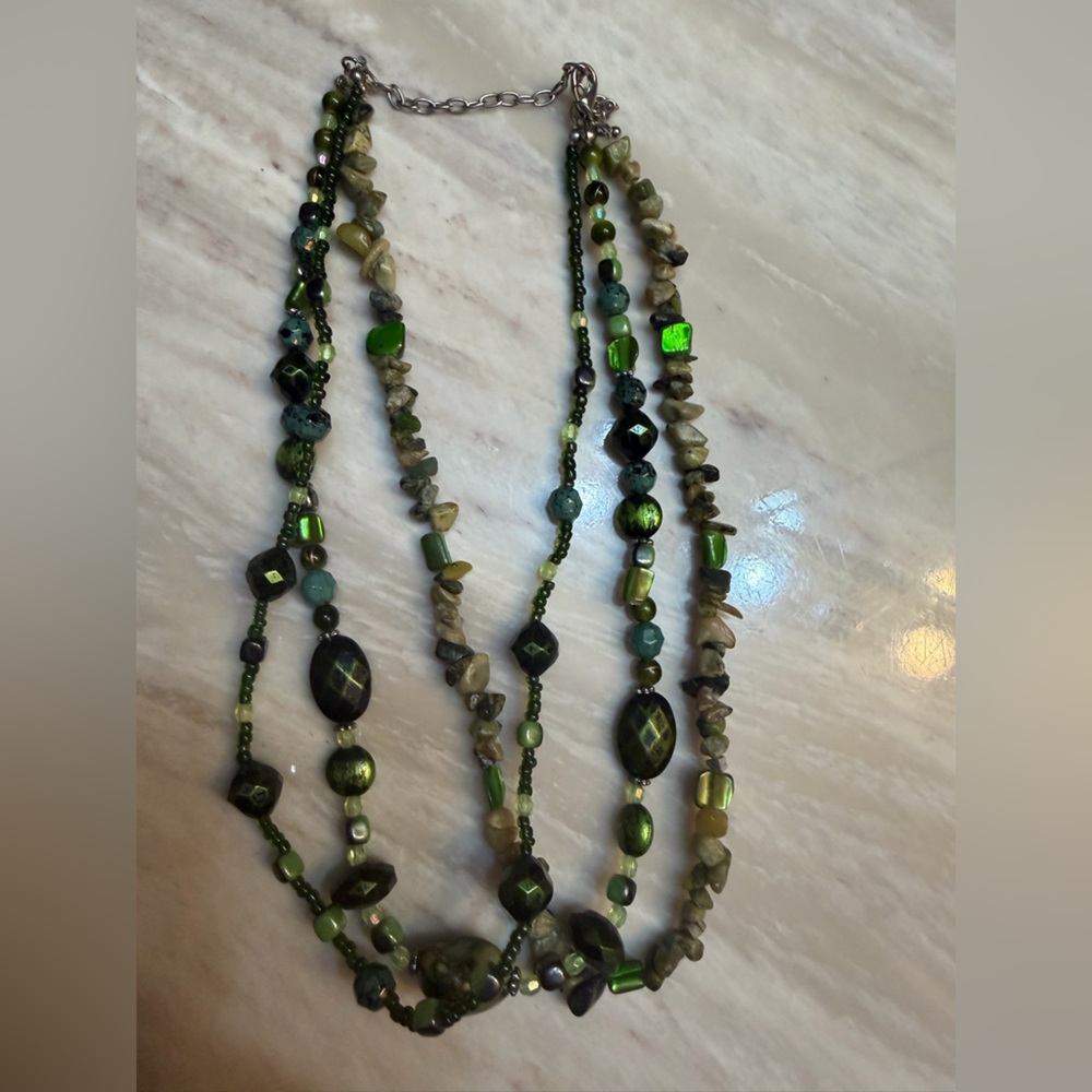 Elegant Green Beaded Necklace
